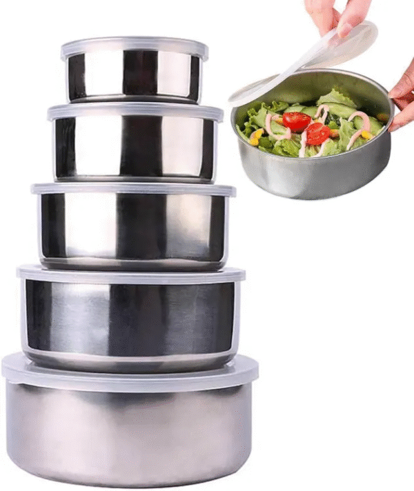 Premium Protects Stainless Steel Fresh Box-5 pcs – খাবার রাখুন সতেজ ও সুসংগঠিতভাবে - Image 2